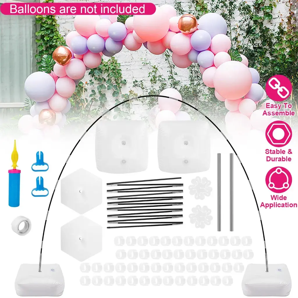 Arch stand kit for balloon decorations with accessories