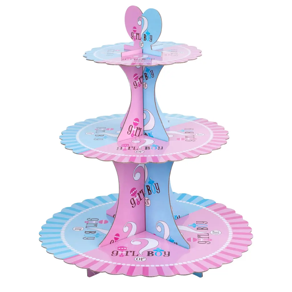 Gender reveal cupcake stand 3 tier