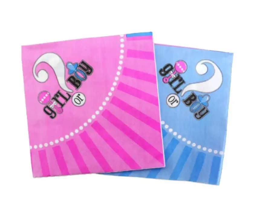 Gender reveal 20 napkins mix blue and pink