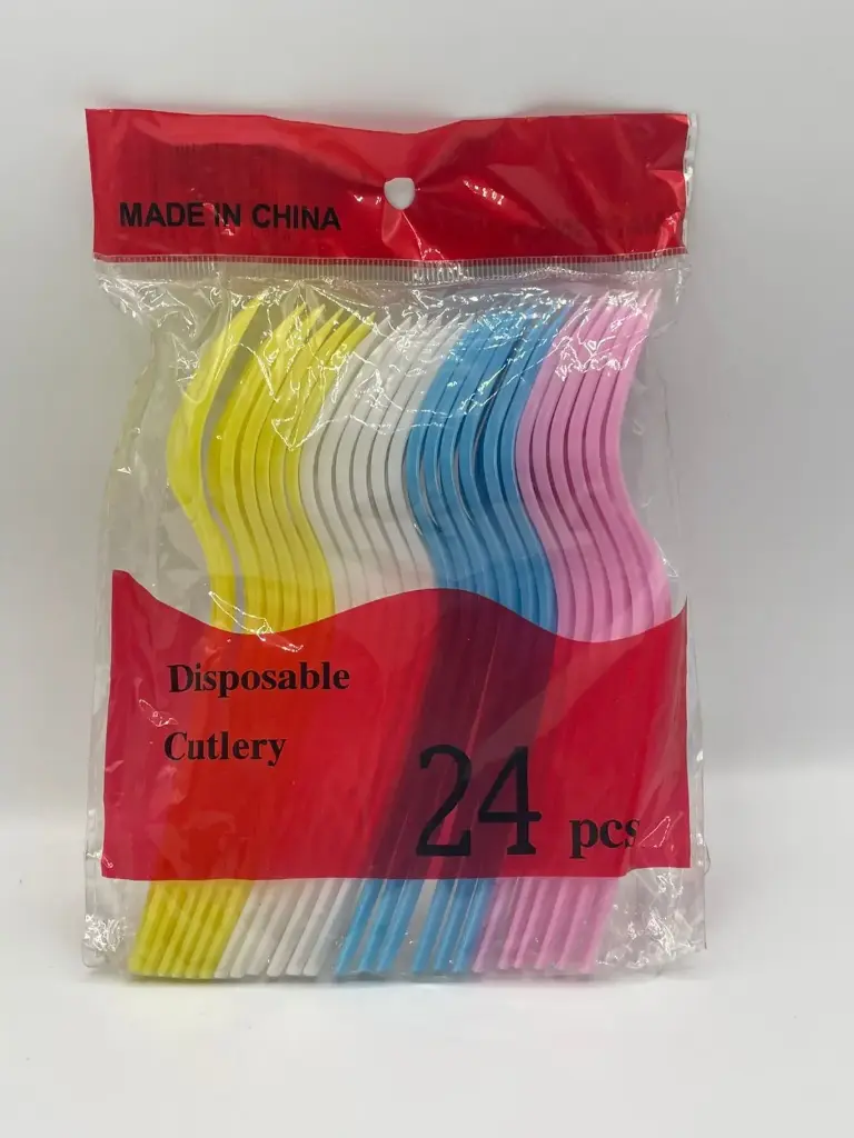 Plastic Multicolor Fork 24 PC Pack 