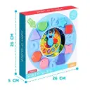 Sort O' Clock learning toy, designed to help toddlers learn shapes, colors, and time-telling. 