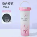 New 316 Stainless Steel Thermos Mug With Handle Portable Water Bottle With Large Capacity Bouncy Lid Double Drinking Straw Cup