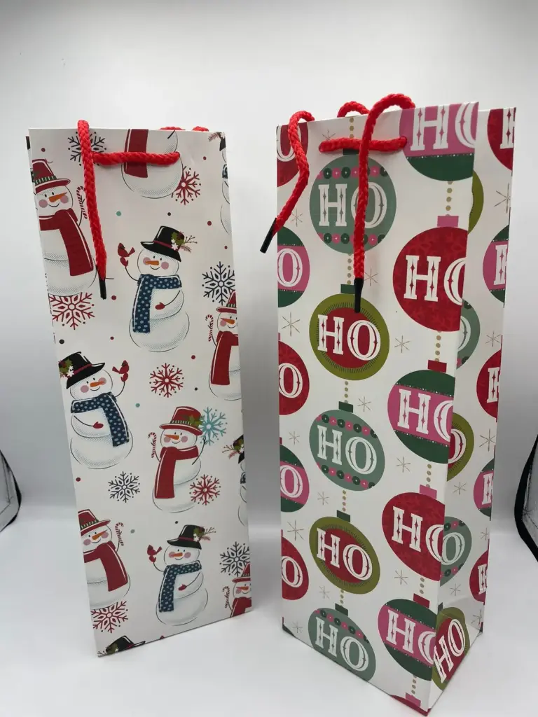 Bottle Christmas bag 35*12cm (snow man)