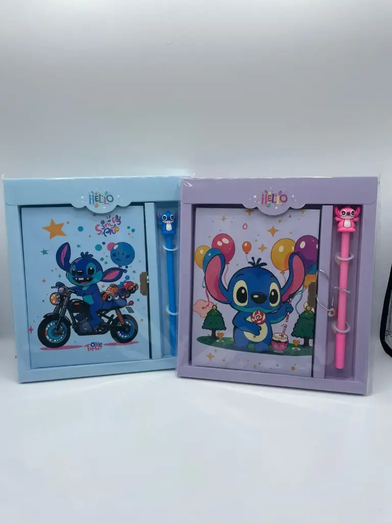 Notebook stitch with pen in a box (Blue)