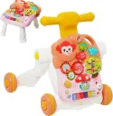 3 in1 Sit-to-Stand Learning Walker, First Steps Baby Walker, Baby Push Walker with Musical Play Table Early Education Activity