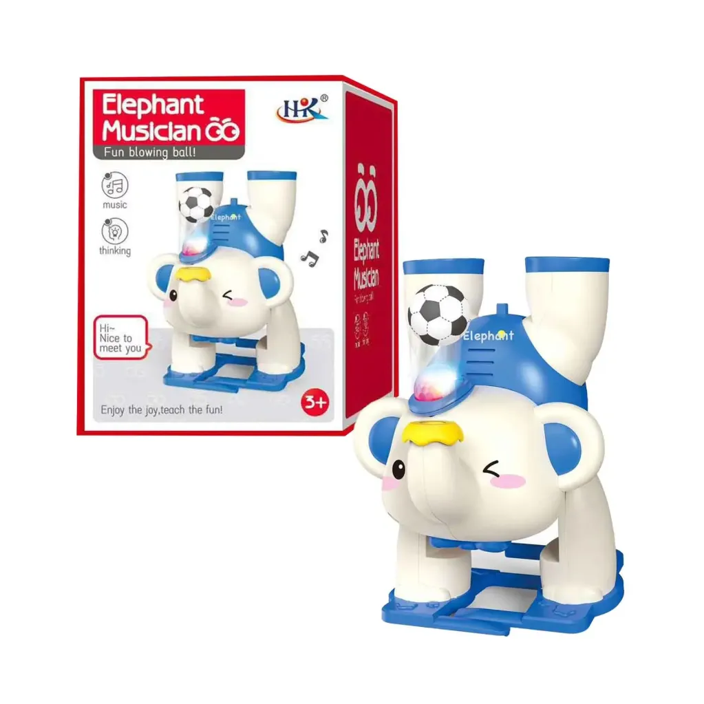 Elephant Musician Fun Blowing Ball Lights & Music