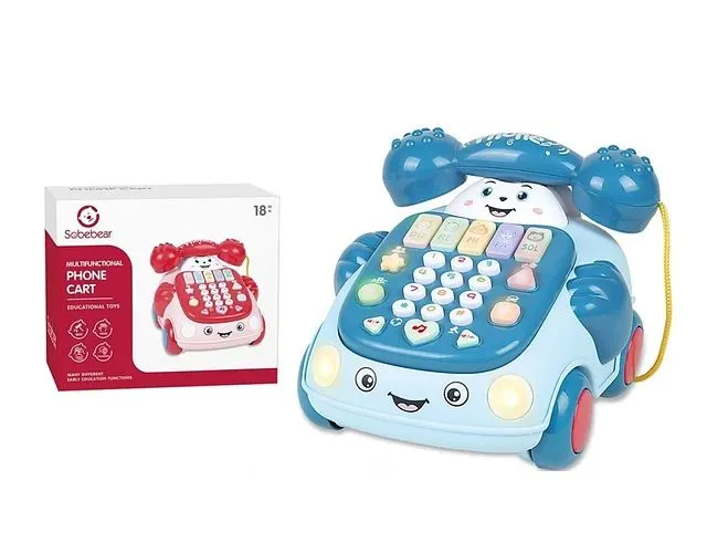 Sobebear Multifunctional Educational Phone Cart toy.  (Blue)