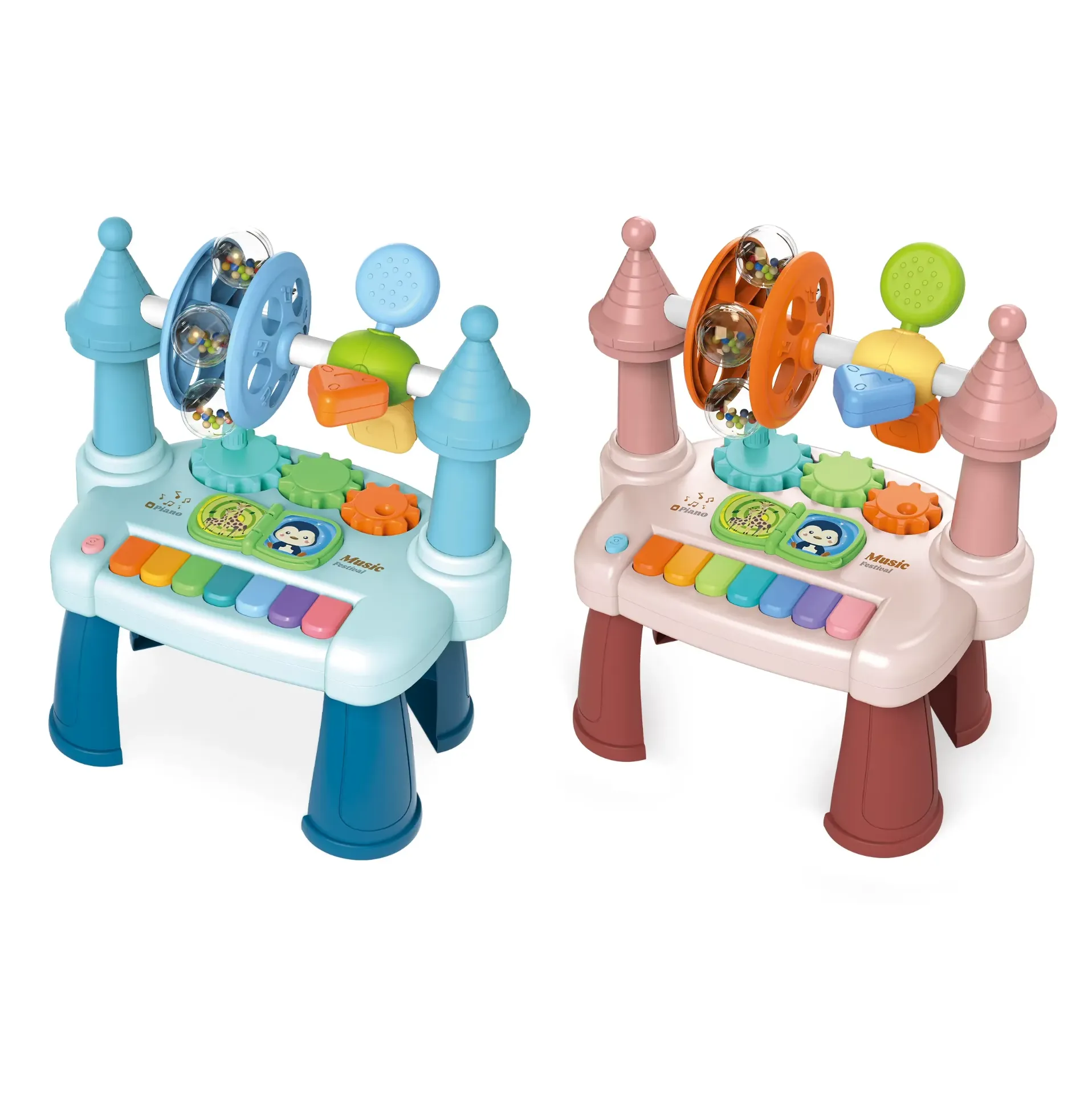 Multifunctional educational musical piano toy for toddlers and young children (Blue)