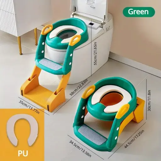 3 in 1 green color Baby Potty Seat With Ladder for Kids