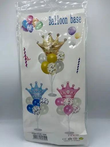 Stand 70 cm with Crown foil balloon and 6 latex balloons