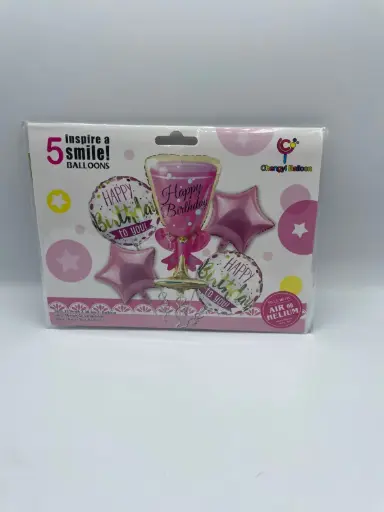 Glass Happy Birthday Set*5 