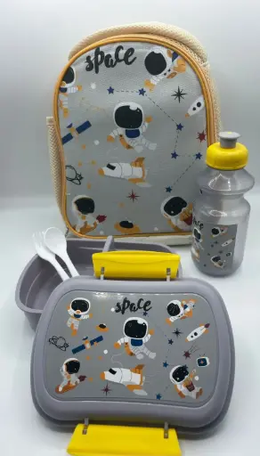 lunch bag set, Bag, lunch box, spoon, fork and bottle