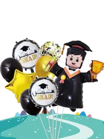 Graduation set Balloons 7 pieces