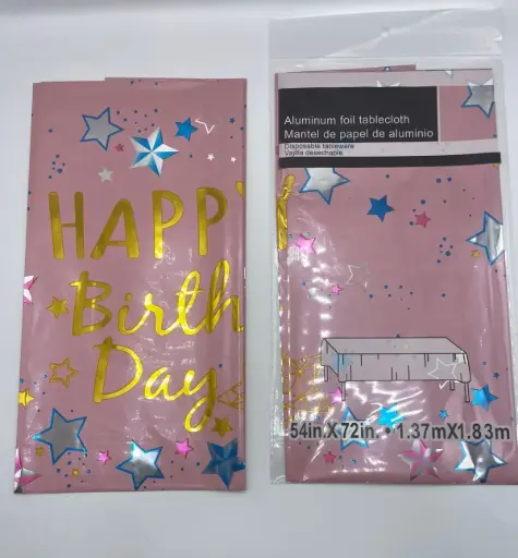 Happy birthday table cover reusable 