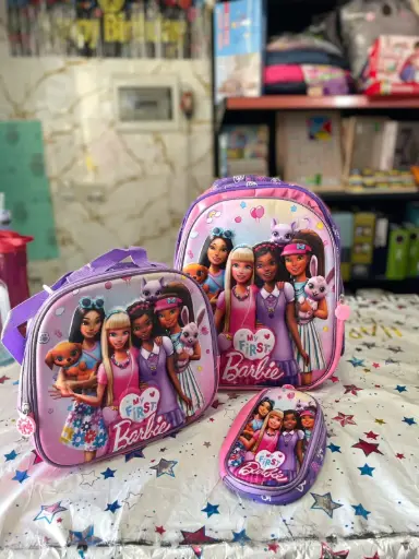 Barbie bag set high quality bag with lunch bag and pencil case kgs