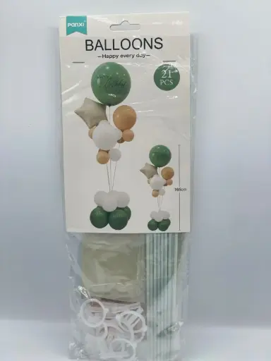 Stand Balloons with balloons 165cm beige and green