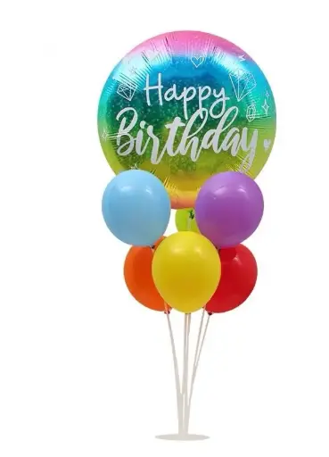 Stand 70cm with  foil balloon and 6 latex balloons   